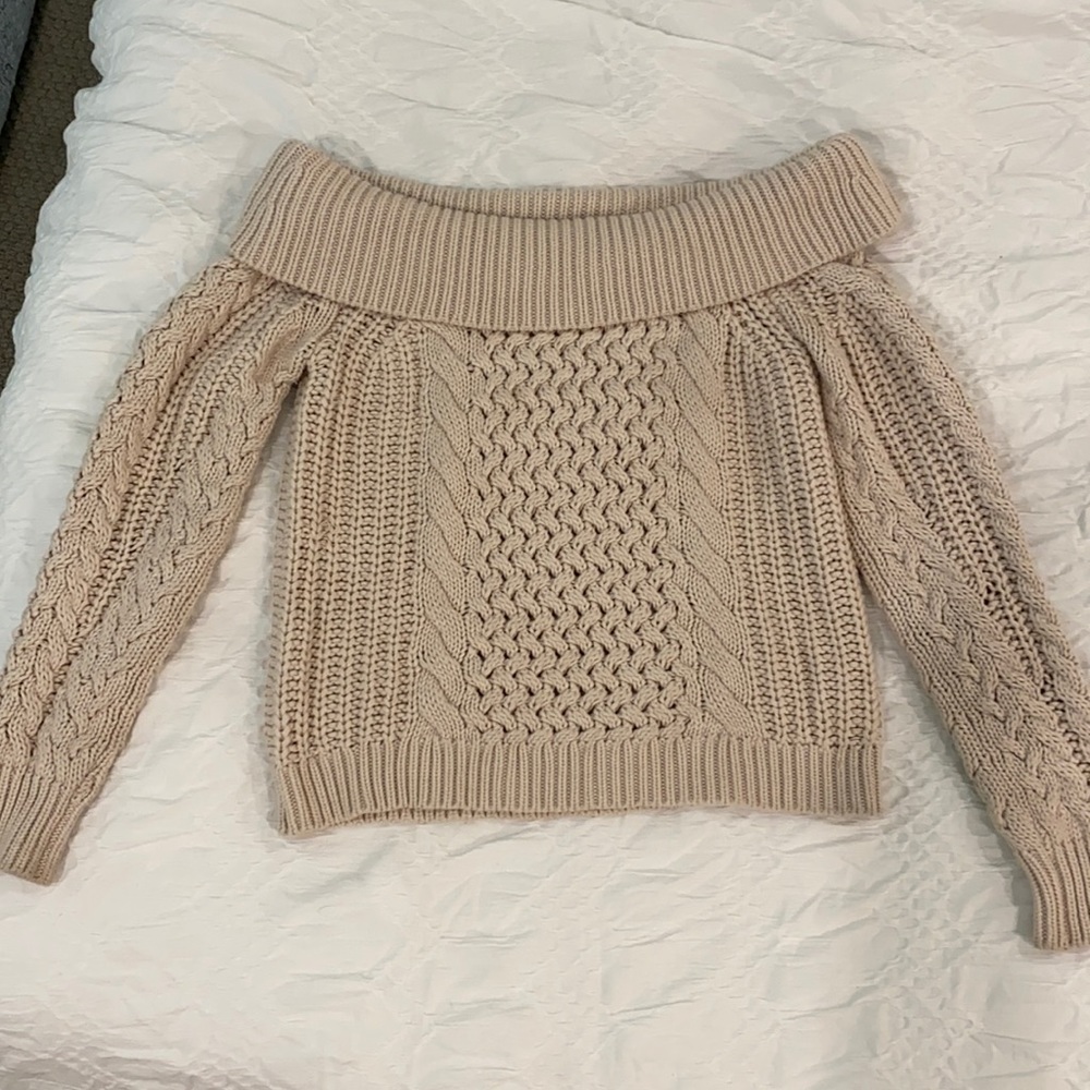 INTERMIX OFF THE SHOULDER SWEATER